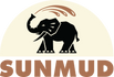 SUNMUD LOGO Elephant splashing sunscreen on its back.
