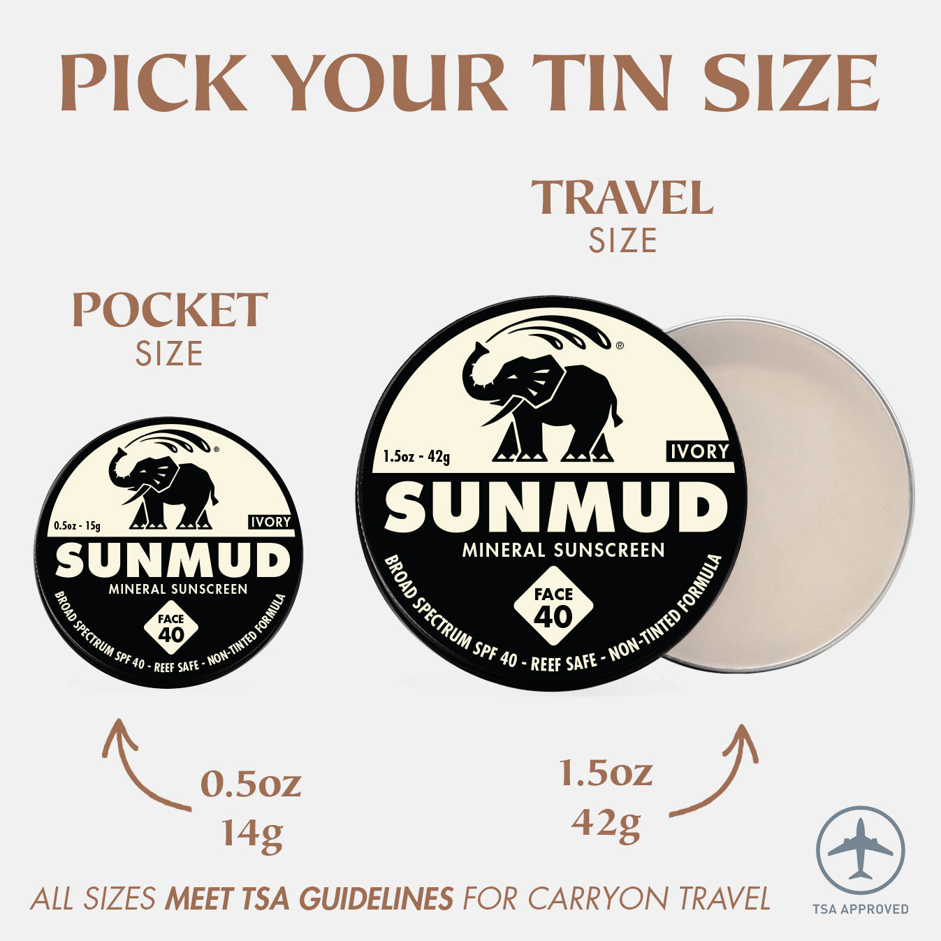 Non-Tinted Mineral Sunscreen - Ivory Travel Tin